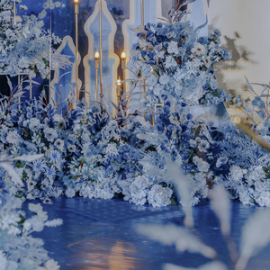 Fleurs et plantes artificielles bleu poussière, Matériel floral bleu grisâtre pour bouquets <span class=keywords><strong>de</strong></span> mariage DIY et décoration <span class=keywords><strong>de</strong></span> plafond en gros - Product Image 2