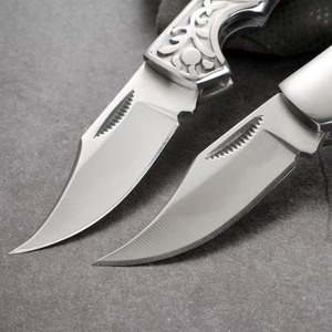 Cuchillo plegable multifuncional portátil de acero inoxidable para acampar al aire libre. - Product Image 4