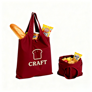 <b>Foldable</b> Reusable Grocery Shopping <b>Bag</b> Large Capacity Polyester Tote with Letter Print Custom Printed Logo Promotional Gift - Product Image 1