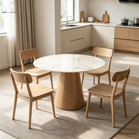Table de salle à manger ronde en bois pour 4 personnes, style moderne et luxueux italien, Mesas De Comedo R4 Sill, mobilier complet pour salle à manger