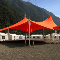 Tente extensible de qualité commerciale pour aménagement paysager avec panneaux d'extension modulaires pour festivals en plein air
