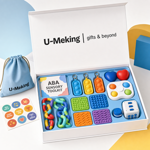 Kit di strumenti sensoriali <span class=keywords><strong>ABA</strong></span> personalizzati, set regalo per l'apprendimento per autismo e ADHD, giocattoli antistress, palline antistress, confezione regalo Pop IT Pouch, fornitore di loghi personalizzati - Product Image 1