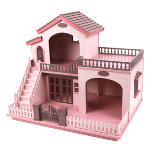 Grande <span class=keywords><strong>maison</strong></span> de poupée éducative en bois rose pour filles, de grande qualité, bricolage, construction en gros, <span class=keywords><strong>maison</strong></span> de poupée en bois pour enfants - Product Image 1