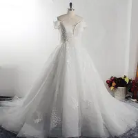 Корейское платье невесты RSW1526, кружевное свадебное платье с открытыми плечами и бусинами, свадебные платья