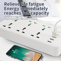 Regleta de Enchufes Universal NYT con 4 Tomas de Corriente (Estándar Europeo), 3 USB + 1 Tipo-C, Protección Contra Sobrecarga, P0720 MAX250W, ABS