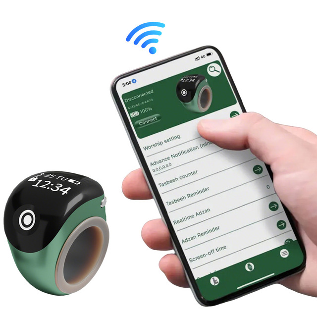 Smart Ring Electronic Counter Portable Smart App Digital Tasbih Finger Counter Smart Ring for Religious Activities