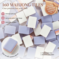 Ensemble de mahjong moderne pliable de luxe pour 4 joueurs, écologique, durable, en acrylique, avec design Gemma - Cadeau idéal
