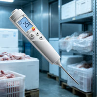 Testo 106 Digital Food Pen Thermometer with Thin 2.2mm Probe, Audible Visual Alarm for Kitchen Food Temperature Test