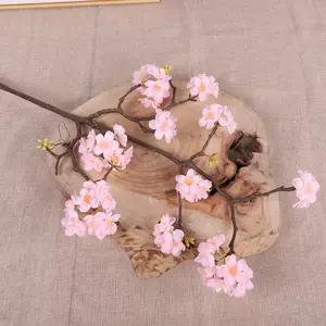 M313 Роскошные Искусственные цветы японская Сакура шелк искусственный стебель цветущей вишни реальный на ощупь латексный цветок цветущей вишни ветка