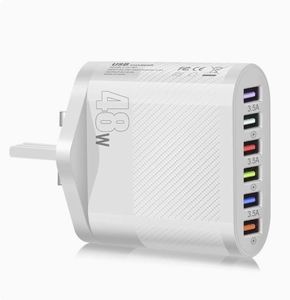 3.5A 48W Fast Travel Charging Wall Adapter 6-USB Mobile Phone Charger Multi-Interface for UK EU US Laptop - Product Image 6
