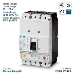 Disjoncteur à boîtier moulé série NZMN1 NZMN1-A100-NA avec certification CE, 3P 100A 690VAC, pour coupure instantanée - Product Image 3