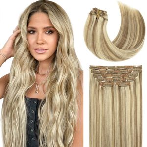 הסיטונאי קליפ האמיתי של שיער אדם 100% remy שיער בתולה pramy pu גלם טבעי ארוך ישר בלתי נראה קליפ חלק בהרחבת השיער
