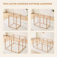 Clôture pour animaux de compagnie transparente et incassable en bois respirant avec porte, enclos pour petits chiens, cage sans assemblage requis, pour intérieur