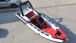 เรือยอชท์หรูความเร็วสูง CE 19 ฟุต 580 Orca Tube ตัวถังไฟเบอร์กลาส เรือยางเป่าลมสีดำ พร้อมดาดฟ้าขนาดใหญ่ ผลิตภัณฑ์หลากหลายรุ่น M - Product Image 6