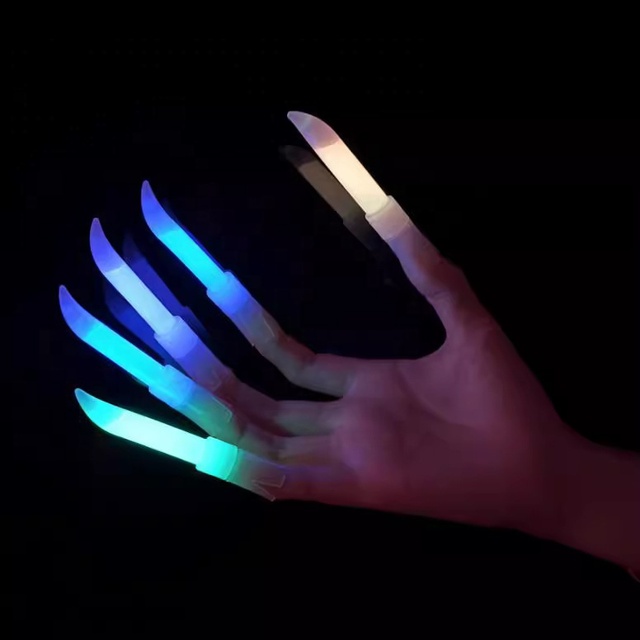 Party Favor Event Christmas Occasion Rave Light Flashing Finger Lighting Glow Mittens Luminous Glow LED Nail Sticker