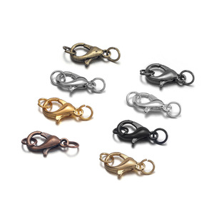 Fermoirs mousquetons pour bijoux, 50 pièces, or, argent, noir, bronze, pour la fabrication de bracelets, composants d'accessoires, boucle à ressort en forme de goutte - Product Image 2
