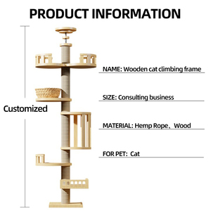 Nhà sản xuất bán buôn bằng gỗ sisal leo scratcher mèo cây tháp lớn - Product Image 5