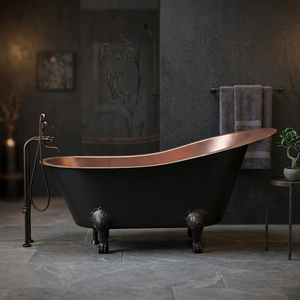 Bañera de Hidromasaje Ovalada Independiente de Cobre, Acabado Bronce Aceitado, Lujosa, Portátil, Individual, para Baño, Hotel, Uso Doméstico - Product Image 1