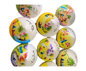 Chapeau conique en feuilles de palmier vietnamien, peint à la main, chapeau de paille traditionnel asiatique, pare-soleil pour la plage, les voyages et le quotidien - Product Image 1