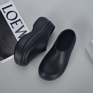 Chaussures de chef unisexes en PU, semelle épaisse antidérapante, toutes saisons, bout fermé, à enfiler, imperméables, semelle intermédiaire en EVA, marron - Product Image 2