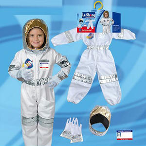 Kostum Spaceman karnaval hari karir, setelan Jumpsuit Pilot garis perak, kostum astronot dengan helm untuk anak laki-laki - Product Image 4