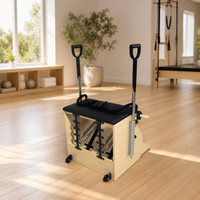 Chaise de Pilates portable en bois de chêne durable avec pédale et poignées pour équipement d'entraînement corporel professionnel en studio