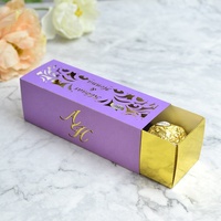 Boîtes à bonbons indiennes de mariage personnalisées, boîtes à bonbons rectangulaires découpées au laser Nikkah faveurs