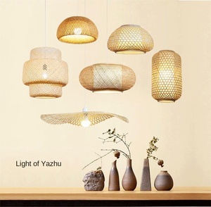 โคมไฟหวายแขวนทำด้วยมือทันสมัยโคมไฟระย้าหวายโคมไฟไม้ไผ่สานการติดตั้งโครงการตกแต่งบ้าน - Product Image 3