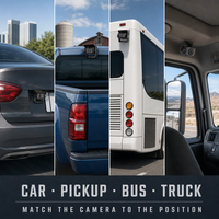Caméra de recul étanche IP68 12V 24V à écran partagé 1080P avec vision nocturne et ADAS pour camions, bus, fourgonnettes et véhicules utilitaires lourds
