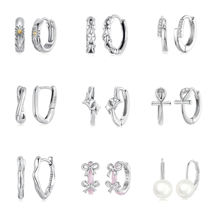 Orecchini a Cerchio Jiangyuan all'Ingrosso in Argento Sterling 925 con Pietre Preziose Colorate Placcati <span class=keywords><strong>Oro</strong></span> Personalizzati per Donna - Product Image 2