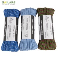 Camping Maßgefertigtes Langlebiges Polyester-Nylon-Fallschirmseil 7-Strang 2mm 3mm 4mm 5mm 6mm 8mm Geflochtenes Zeltseil 550lb Paracord-Seile
