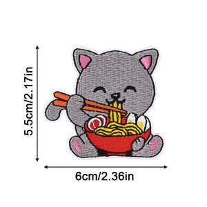 Patchs brodés personnalisables thermocollants, motifs animaux mignons et ludiques (chat, champignon, poussin) pour la décoration de sacs - Product Image 2