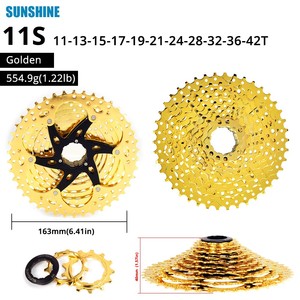 Piñón libre SUNSHINE-SZ <span class=keywords><strong>bicicleta</strong></span> <span class=keywords><strong>de</strong></span> carretera, Piñón <span class=keywords><strong>de</strong></span> Cassette dorado <span class=keywords><strong>de</strong></span> 11-32/50T, 9/<span class=keywords><strong>10</strong></span>/11/12 <span class=keywords><strong>velocidades</strong></span> - Product Image 6