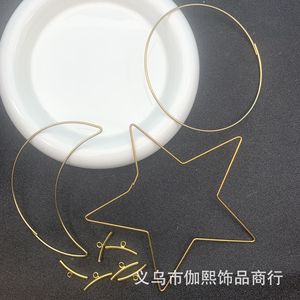 Bijoux Yiwu : Anneaux ouverts en acier plaqué cuivre de 1,5 mm, formes étoiles, lune, soleil, pour accessoires DIY - Product Image 1