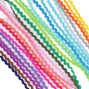 Cinta de Jacquard 100% Poliéster con Diseño de Zig Zag de 8mm, Ribete de Encaje Suave para Vestidos y Bolsos, Disponible <span class=keywords><strong>en</strong></span> 31 Colores y 5mm de Ancho - Product Image 1