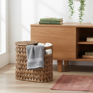 Panier de rangement tissé Bobai, rectangulaire, couleur café, blanc, fait main, organisateur de vêtements, type sur pied, pour la maison, la cuisine, le salon - Product Image 3