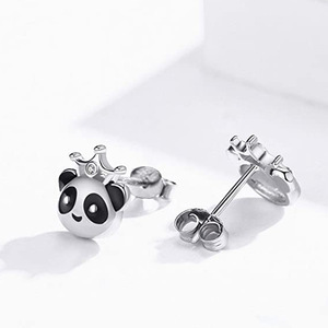 Orecchini a Perno Classici Panda Bianco e Nero per Donne, Accessori per Orecchie con Animali Cartoon, Regalo Quotidiano - Product Image 3
