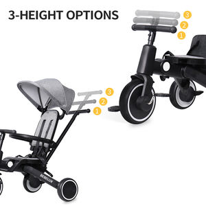 Nouveau 2025 vente en gros Hot Kick Portable Safe 3 roues voiture marchette Tricycle <span class=keywords><strong>1</strong></span>-6 ans avec siège arrière pour bébé Tricycle - Product Image 6