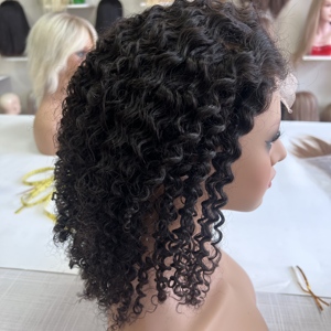 Perruque frontale en dentelle HD 5*5 6*6, cheveux humains Remy pré-épilés, bouclés et ondulés, vente en gros d'usine pour femmes noires - Product Image 1