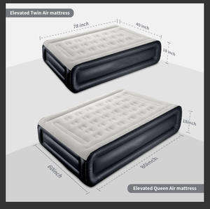 LGM Nouveau modèle <span class=keywords><strong>Lit</strong></span> gonflable double <span class=keywords><strong>surélevé</strong></span> <span class=keywords><strong>avec</strong></span> plastique floqué - Product Image 4