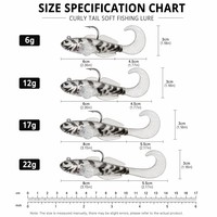 Leurre de pêche Curly Tail Grub avec tête plombée - Swimbait souple multicolore
