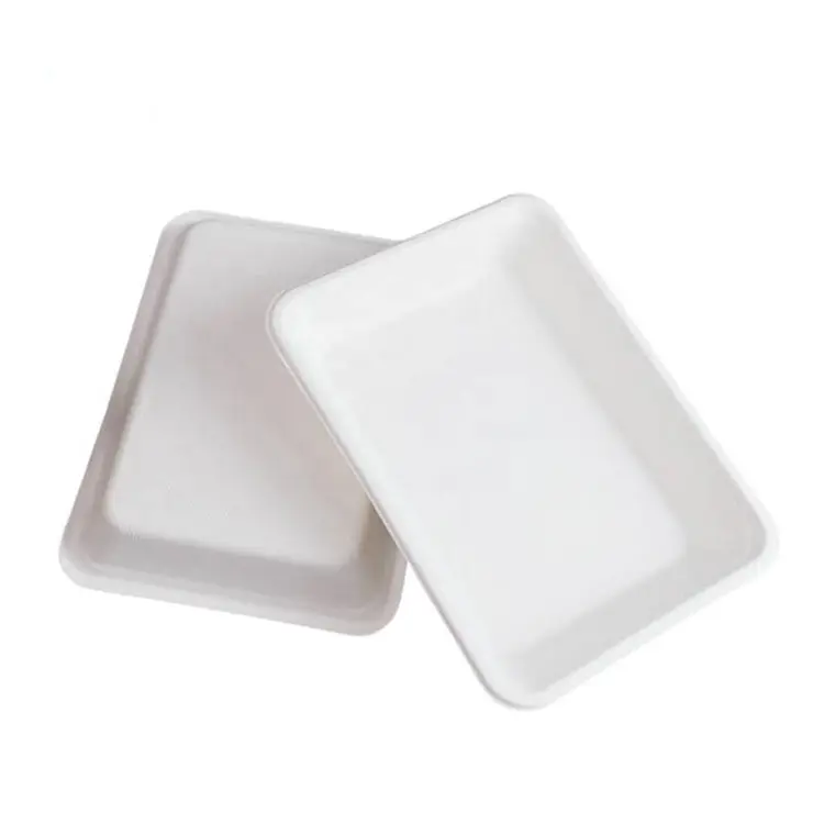 Supermarket Vegetable Fruit Meat Tray PLA/ Bagasse Disposable Sealable Food Grade Frozen Fresh Packaging Box Seafood Tray