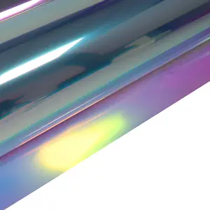 Láser de cromo arcoíris impermeable, Rollo holográfico de vinilo autoadhesivo de Pvc, Color personalizado