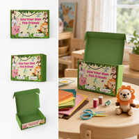 Boîte d'expédition personnalisée avec logo imprimé sur papier rigide et motif animal mignon pour marque de mode enfantine