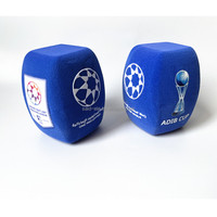 Mousses pour micro de télévision en Arabie Saoudite avec logo de chaîne imprimé, couvre-micro en mousse pour interview en extérieur, mousse floquée en polyuréthane