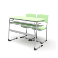 Meubles scolaires, bureau et chaise d'étude double pour élèves, en bois, robuste, pour une utilisation en classe