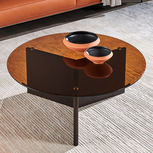 Cross-border best-selling round coffee <b>table</b>, light luxury modern <b>small</b> apartment living room home designer panel combination - Product Image 2