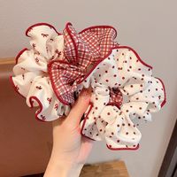 WEINI Chouchous pour cheveux en tissu de haute qualité avec logo personnalisé, style nœud à pois rouges, pour jeunes filles et étudiantes, pour queue de cheval