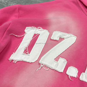 Survêtements de haute qualité, pantalon de survêtement à jambe droite brodé et ensemble de sweat-shirt, survêtement pour homme personnalisé avec fermeture éclair, lavage à l'acide, fabricant - Product Image 5