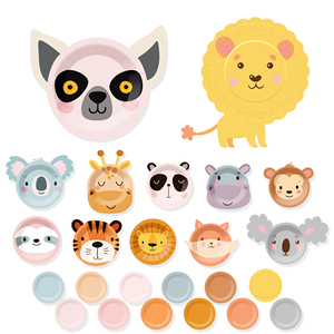 Kits d'activités créatives DAMIA – Kits d'art et d'artisanat jetables pour garçons et filles – Thème animaux – Kit d'art avec assiettes en papier – Cadeau - Product Image 1